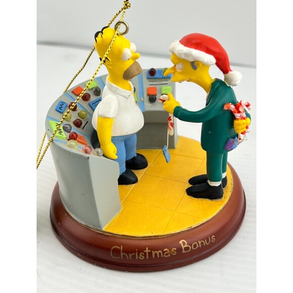 SIMPSONS Bradford Tree Ornament Illuminated "Christmas Bonus" Homer Mr. Burns - Picture 9 of 9